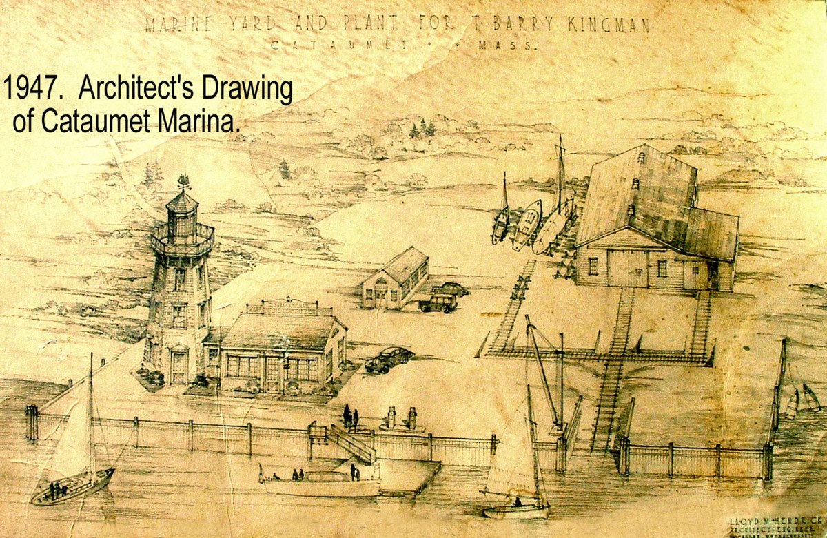 1947 Architect's Drawing of Planned Marina