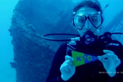 2016 Maia Shenker at the wreck of the Marie l in the BVI